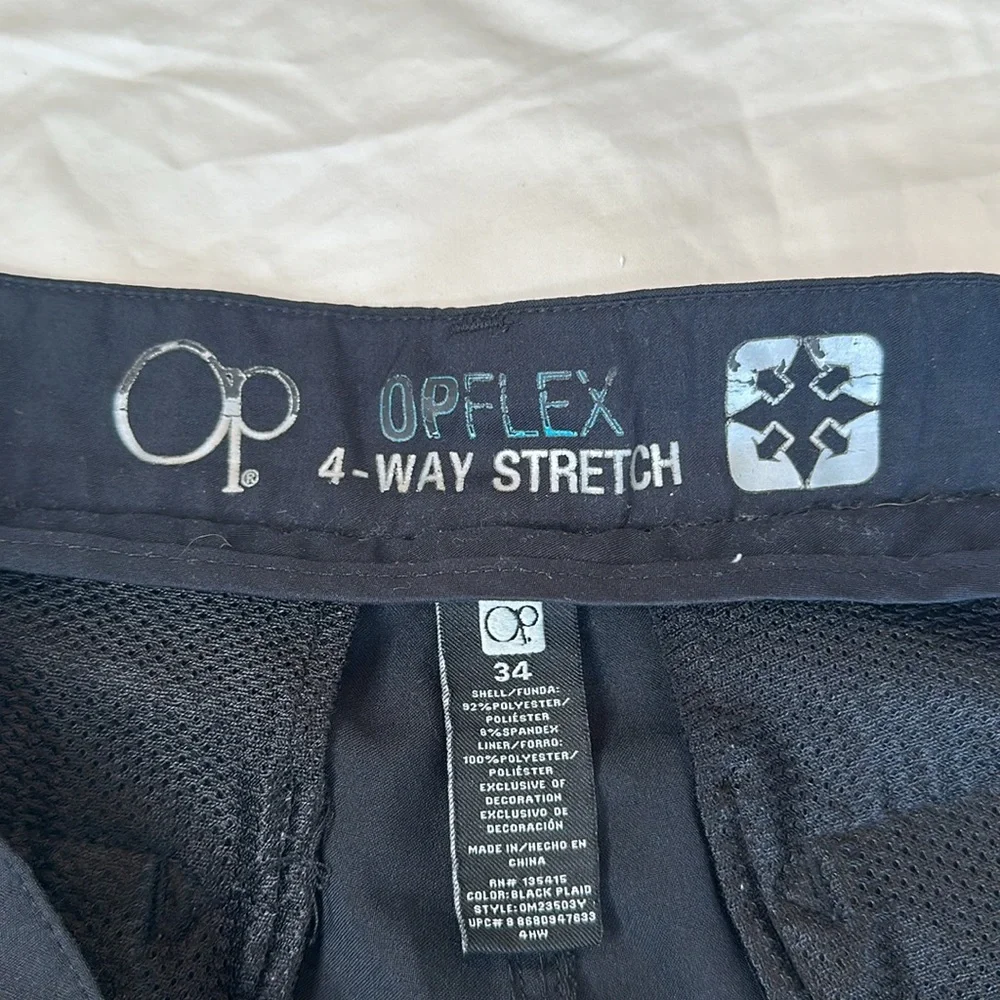 OP Flex 4 way stretch BLACK Flat Front Casual Shorts LIGHTWEIGHT and breathable